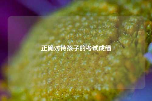 正确对待孩子的考试成绩