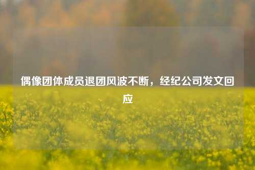 偶像团体成员退团风波不断，经纪公司发文回应