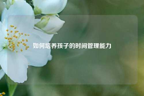 如何培养孩子的时间管理能力