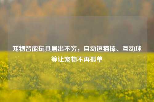 宠物智能玩具层出不穷，自动逗猫棒、互动球等让宠物不再孤单